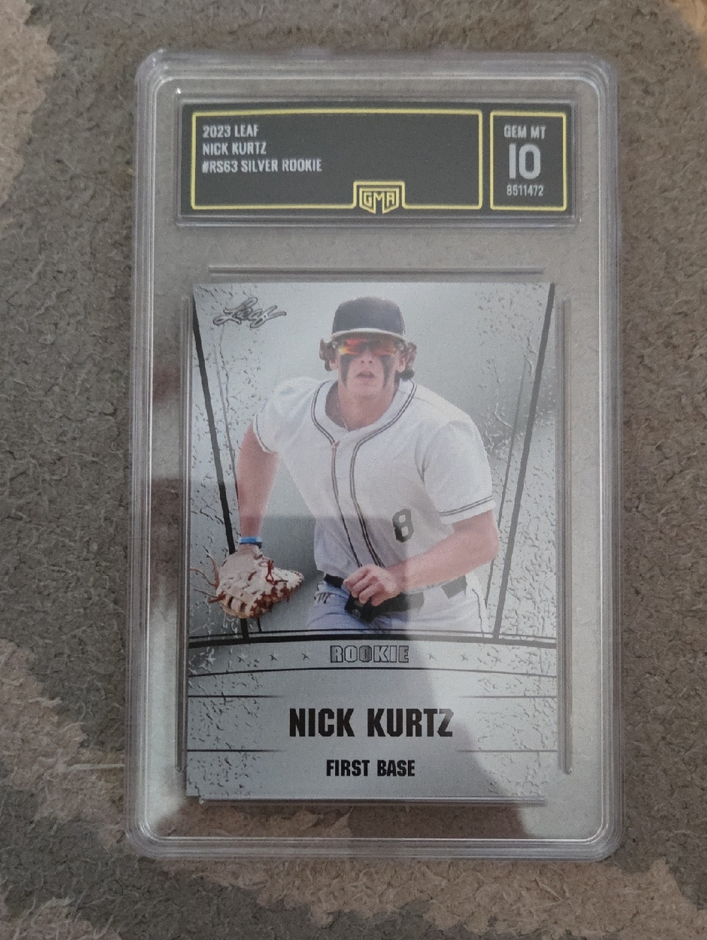 Nick Kurtz 2023 Leaf Silver Rookie Card - Graded GEM MT 10